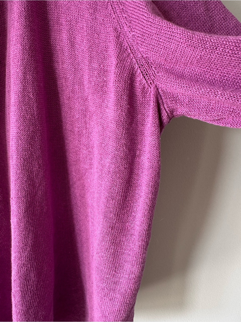 Eileen Fisher Open-Front Linen Knit Cardigan in Vibrant Magenta - Picture 11 of 11